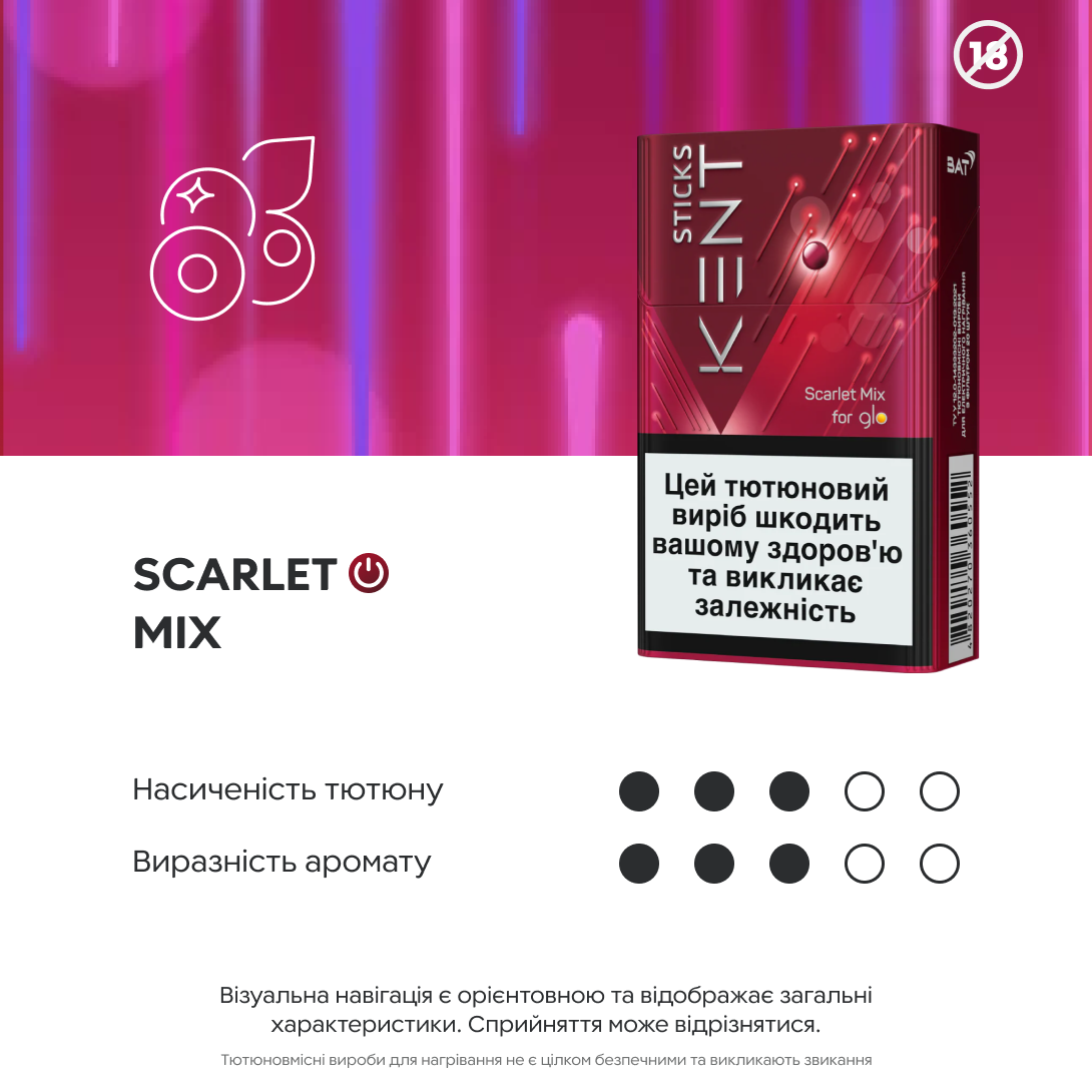 Блок стіків Kent Sticks Scarlet Mix