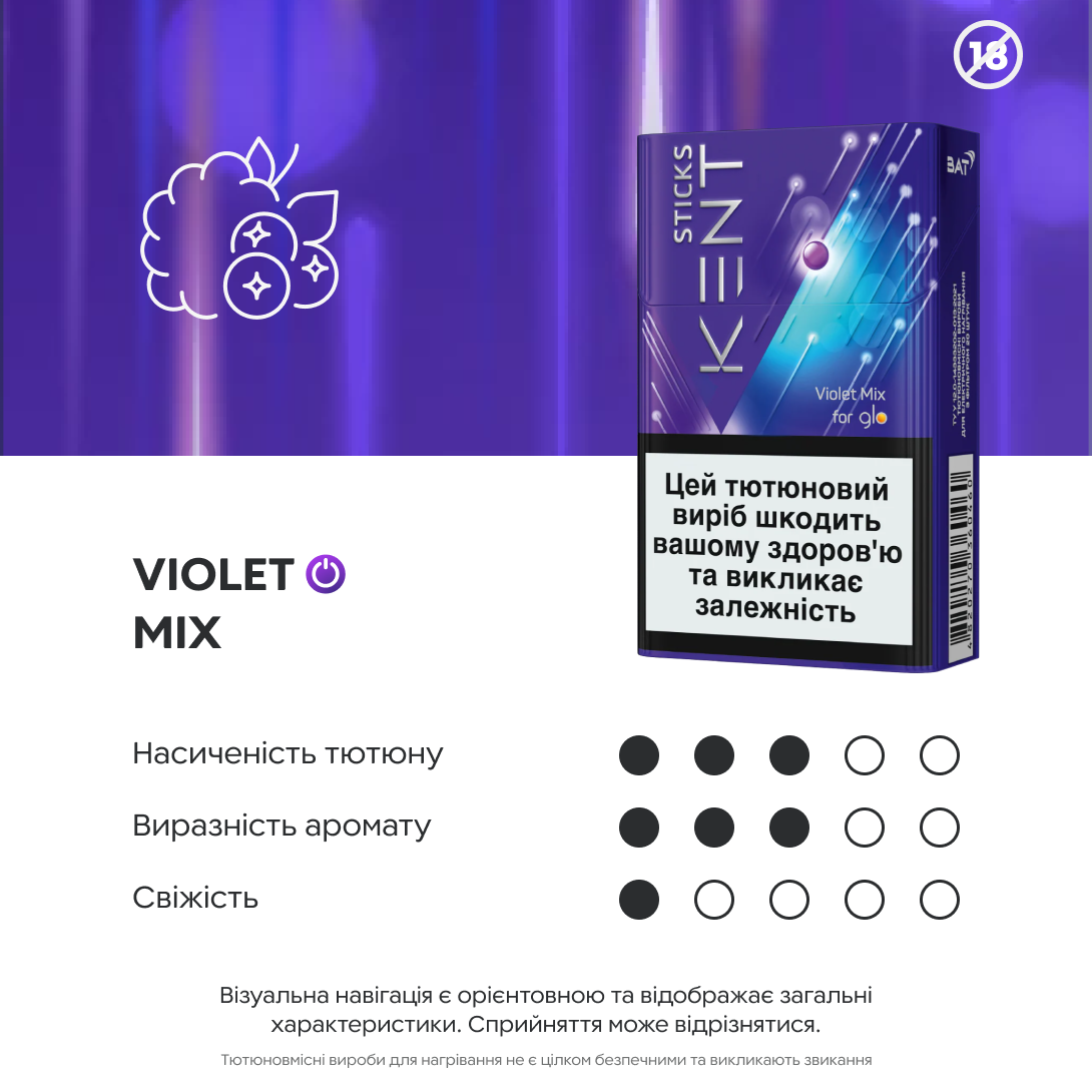 Блок стіків Kent Sticks Violet Mix