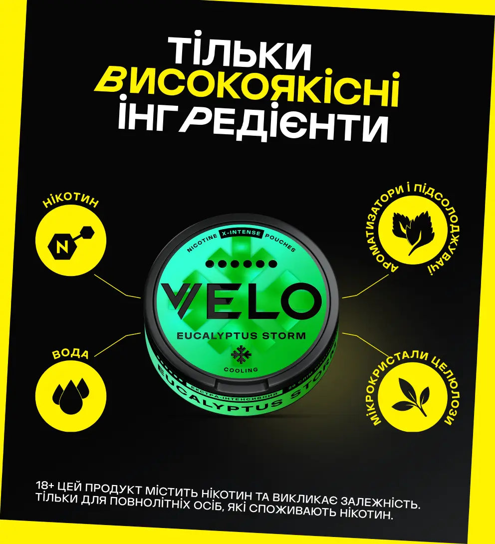 Нікотинові паучі VELO Eucalyptus Storm 17 mg 3